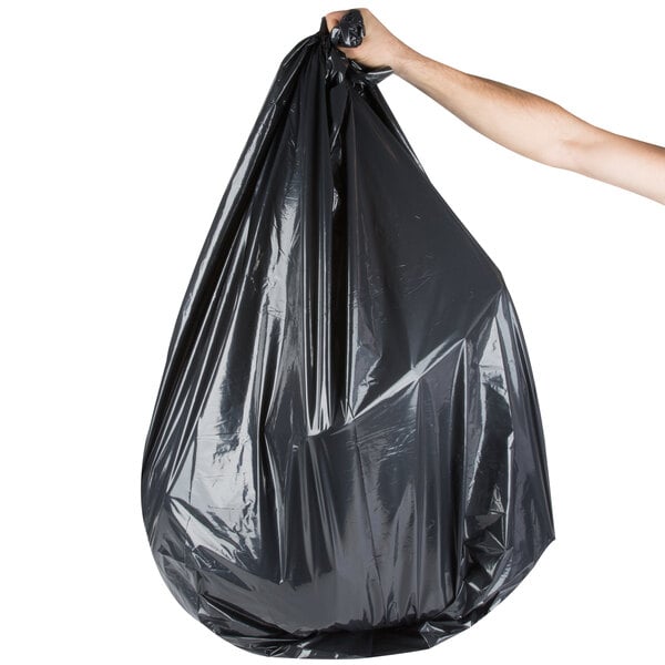 100 / Case 1.2 Mil ToughBag 55-60 Gallon Trash Bags 38W x 58H Black 