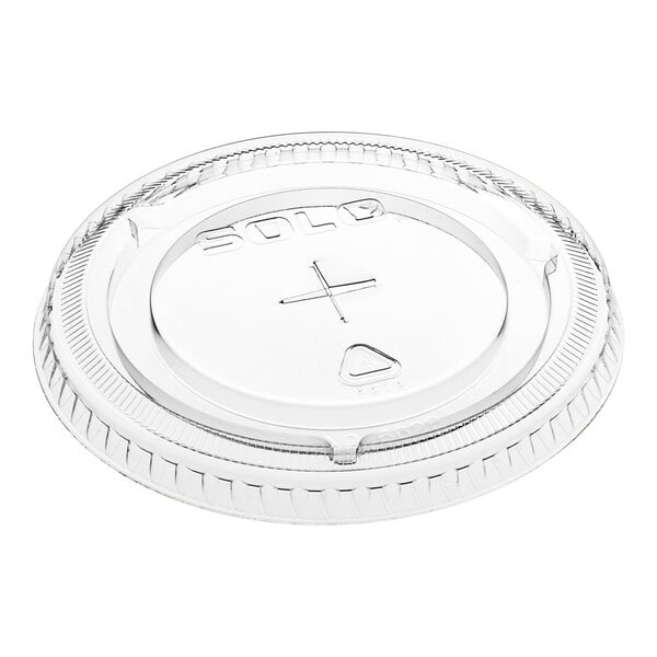 Solo 12-20 oz. Clear Plastic Lid with Straw Slot - 1,000/Case