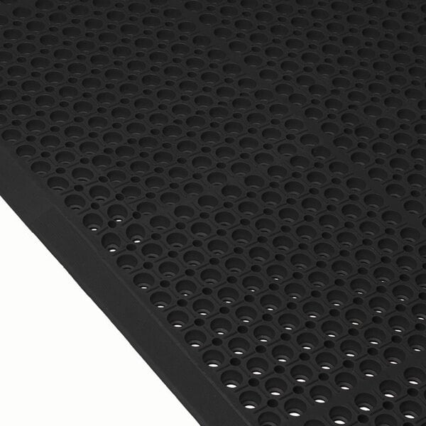 Lavex 3' x 5' Heavy-Duty Black Rubber Anti-Fatigue Floor Mat with Beveled  Edge - 1/2 Thick