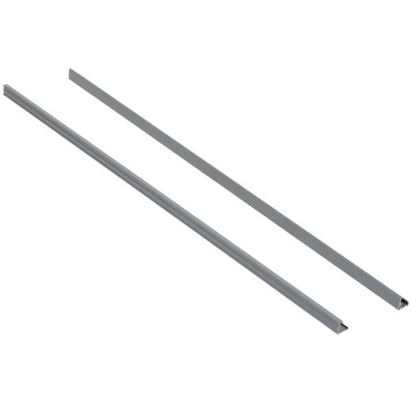 MetroMax iQ stainless steel drop-in rack with two metal rods of different lengths.
