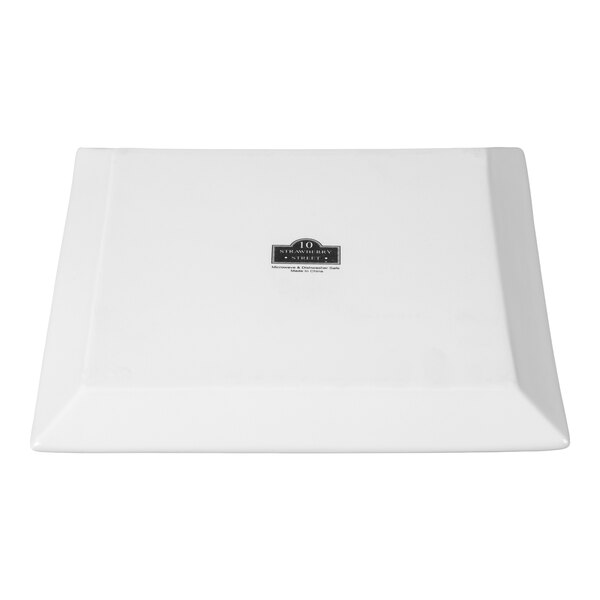 A white square porcelain plate.