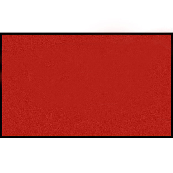 A white rectangular carpet with a black border.