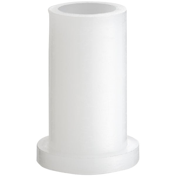 An Avantco white plastic bushing with a white cap.