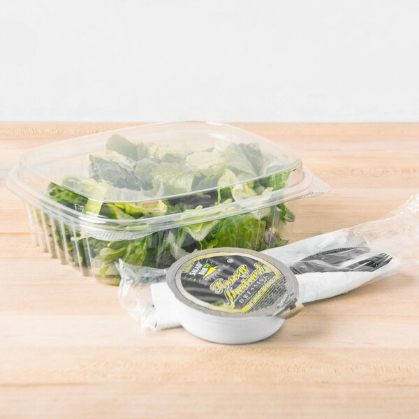 100/bag, 7 1/4 X 6 2/5 X 2 1/4 24oz Gen-Pak AD24 Clear Hinged Deli Container 