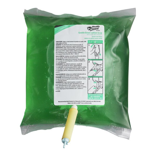 Kutol 2027 Health Guard 1000 mL Boxless Bag-In-Box Gentle Green Lotion Soap - 10/Case