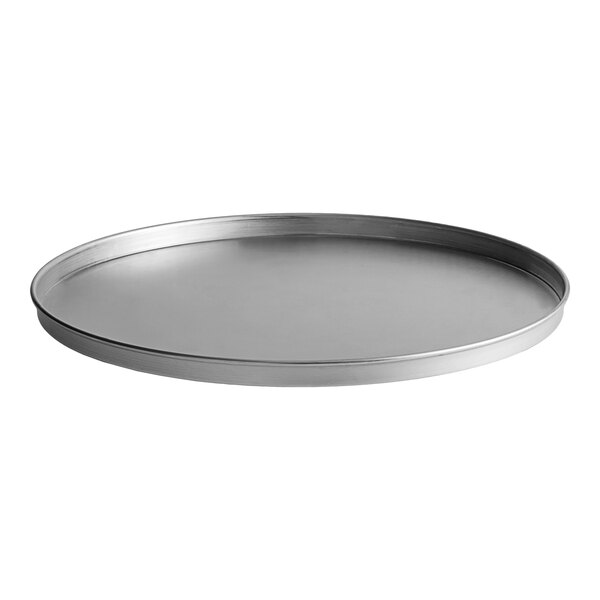 An American Metalcraft heavy weight aluminum pizza pan with straight sides.