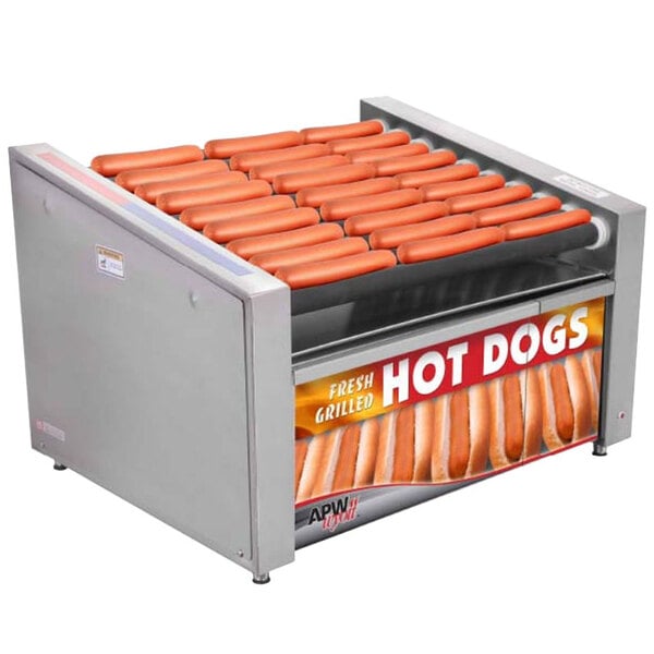 APW Wyott HR-50S Hot Dog Roller Grill 30 1/2 inchW Slant Top -120V