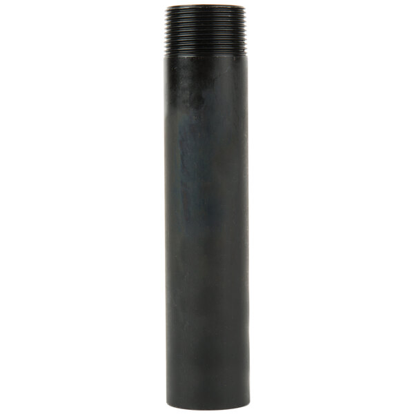 An Avantco black plastic drain pipe extension with a metal cap.