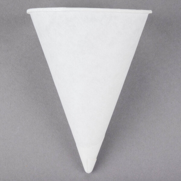 4 Oz White Rolled Rim Paper Cone Cup 5000case