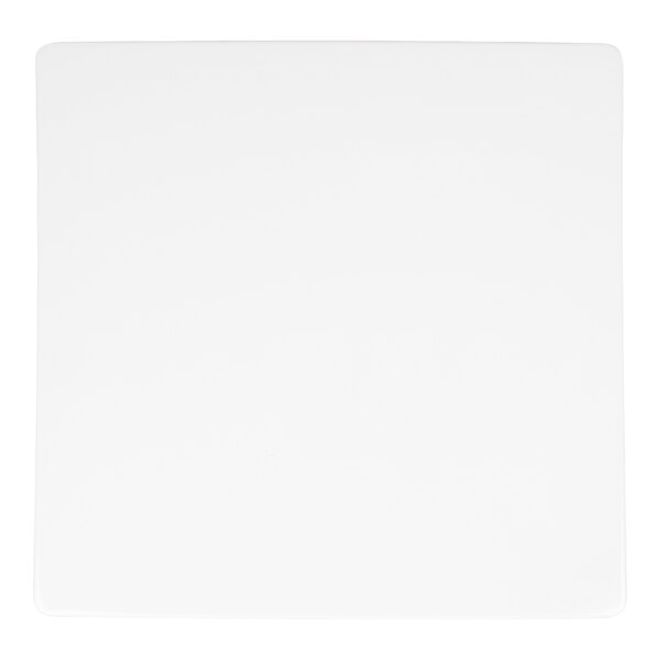 A plain, white, square-shaped flat surface with slightly rounded corners.