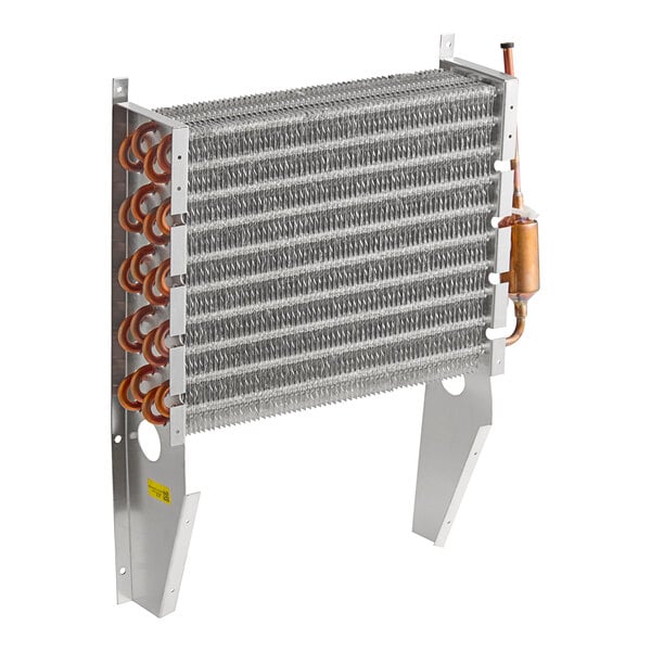 An Avantco evaporator coil with copper coils and copper pipes.
