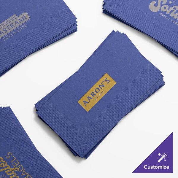 Choice 15" x 17" Navy Blue 2-Ply Customizable Paper Dinner Napkin - 1,000/Case