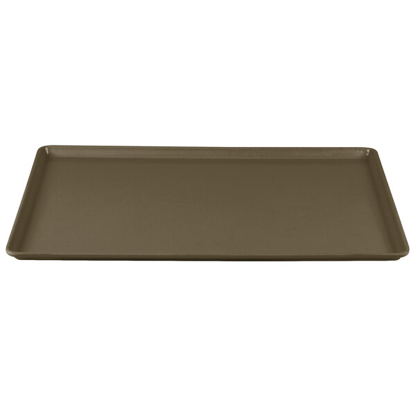 A brown rectangular Cambro dietary tray.