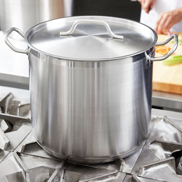 20 Qt. Heavy-Duty Stainless Steel Stock Pot with Cover