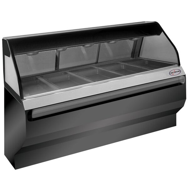 a black freezer with clear glass