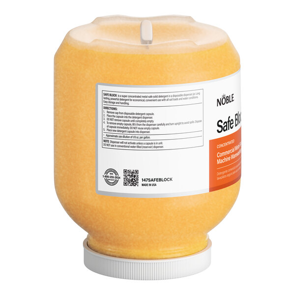 Noble Safe Block 8 lb. / 128 oz. Metal Safe Concentrated Machine Warewashing Detergent - 4/Case