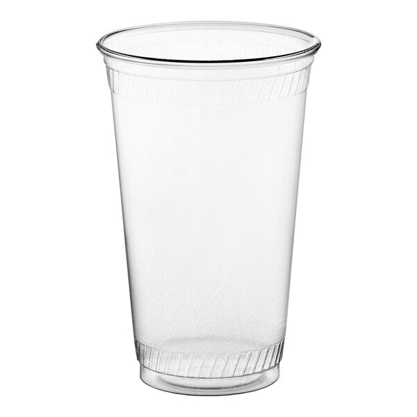 Fabri-Kal GC24 Greenware 24 oz. Compostable Clear Customizable Plastic Cold Cup - 25/Pack