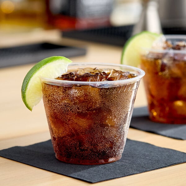 Fabri-Kal GC9OF Greenware 9 oz. Compostable Clear Customizable Plastic Squat Cold Cup - 50/Pack