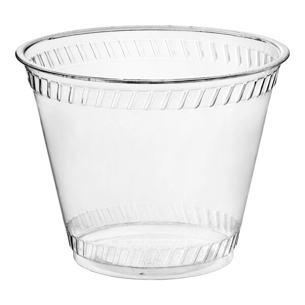 Fabri-Kal GC9OF Greenware 9 oz. Compostable Clear Customizable Plastic Squat Cold Cup - 50/Pack