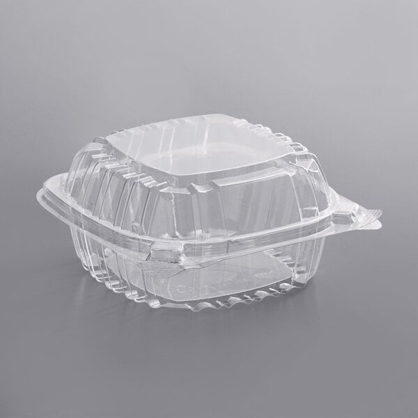 Hinged Container, 6x6, Clear, Plastic, (500/Case), Durable Packaging  PXT600