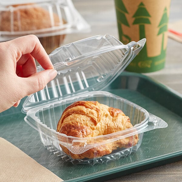 6 x 6 Pack of 40 Dart C57PST1 Clear Plastic Hinged Food Container 