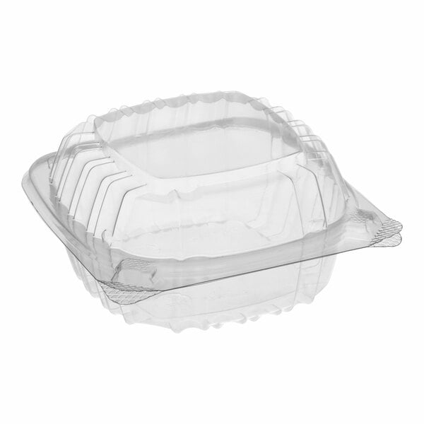 Dart C53PST1 ClearSeal Hinged Lid Plastic Container 5 3/8" x 5 1/4" x 2 5/8" - 500/Case