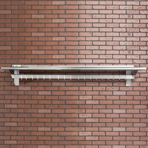 Regency 15 X 72 Stainless Steel Wall Mounted Pot Rack With Shelf