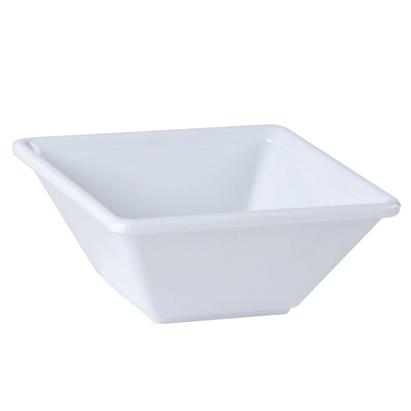 A white square Thunder Group melamine bowl.