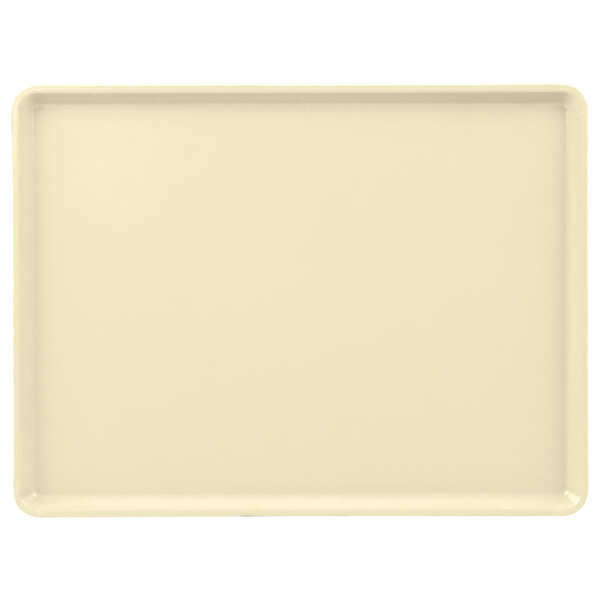 A white rectangular Cambro dietary tray with a black border.