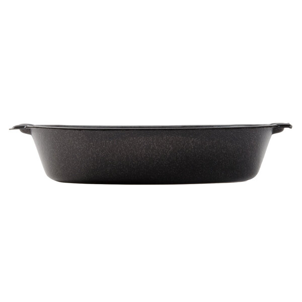 Dart 8CDBQR Quiet Classic 8 oz. Black Laminated Oval Foam Casserole