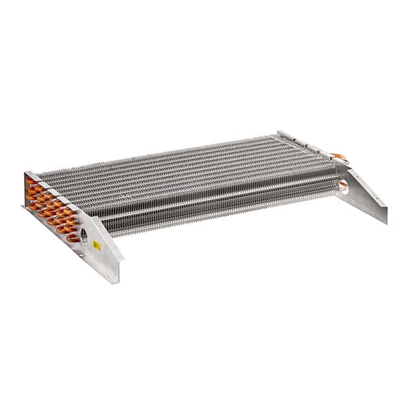 A close-up of an Avantco evaporator coil's metal grid.