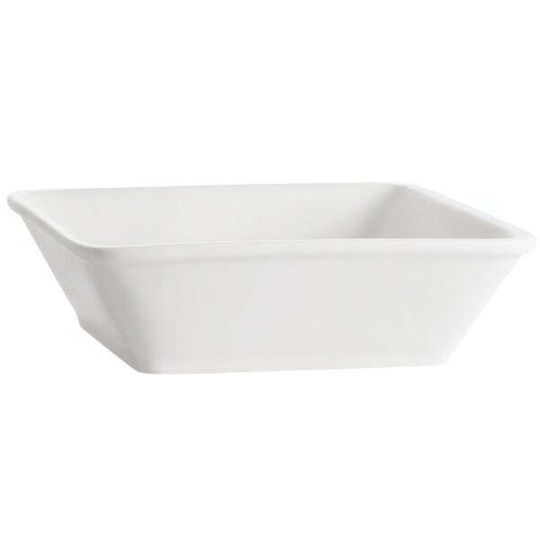 A CAC Paris white square bowl with a white background.