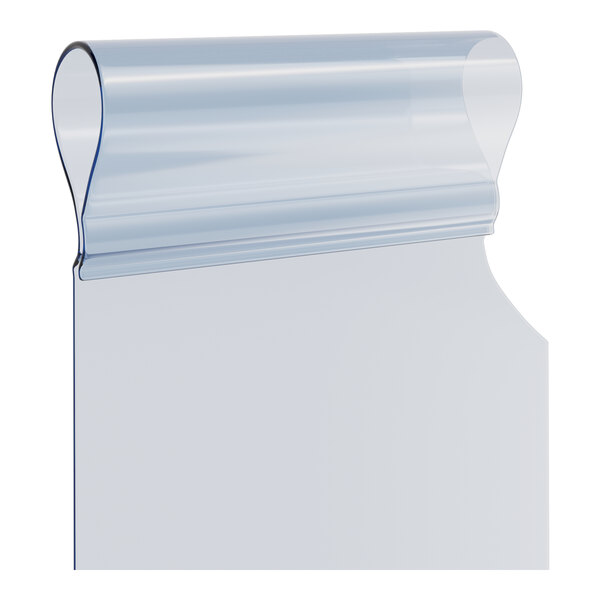 A clear plastic wrapper with a curved edge.