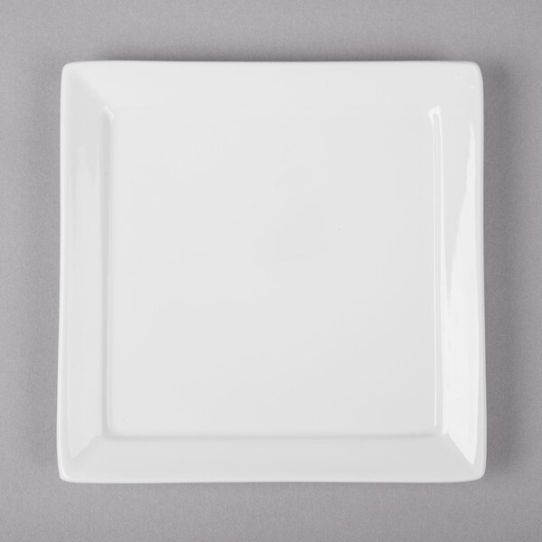 A 10 Strawberry Street Whittier Elite white square porcelain bread and butter plate.