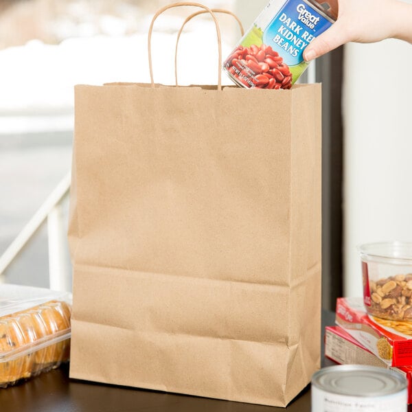 8 x 5 x 8" ~250 Bags~ Kraft Shopping Bag 60# Natural Kraft Paper Shoppers 