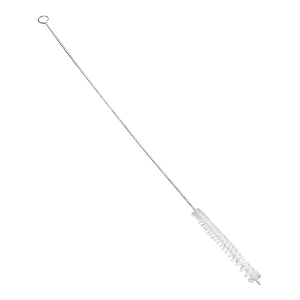 A white and clear straw brush.