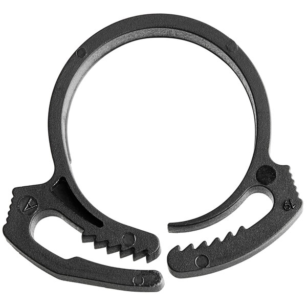 a black plastic ring with a couple of claws