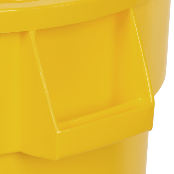 A yellow Continental round trash can with lid.