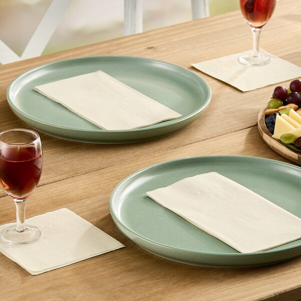 Choice Ecru / Ivory 2-Ply Customizable Beverage / Cocktail Napkin - 250/Pack