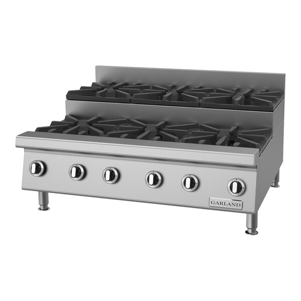 Garland GTOG36-SU6 Liquid Propane 6 Burner 36" Step-Up Countertop Range - 162,000 BTU