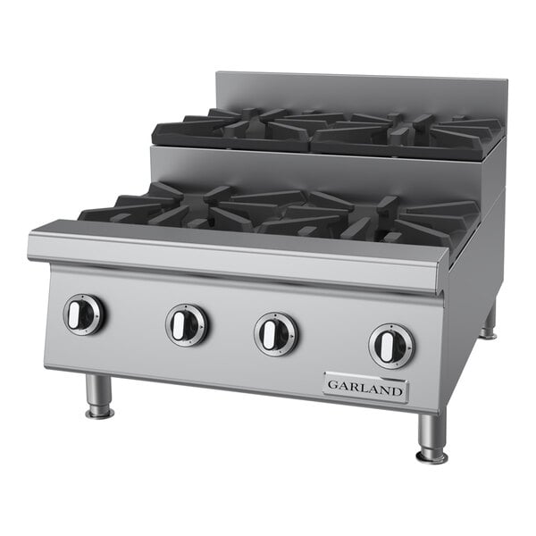 Garland GTOG24-SU4 Natural Gas 4 Burner 24" Step-Up Countertop Range - 120,000 BTU
