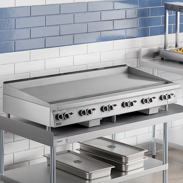 Garland GTGG72-GT72M 72" Natural Gas Countertop Griddle with Thermostatic Controls - 168,000 BTU