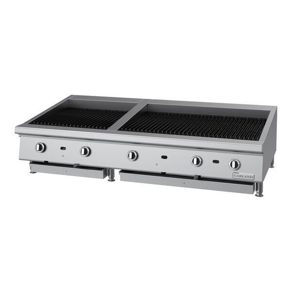 Garland GTBG60-AB60 Natural Gas 60" Ceramic Briquette Charbroiler with Adjustable Grates - 150,000 BTU