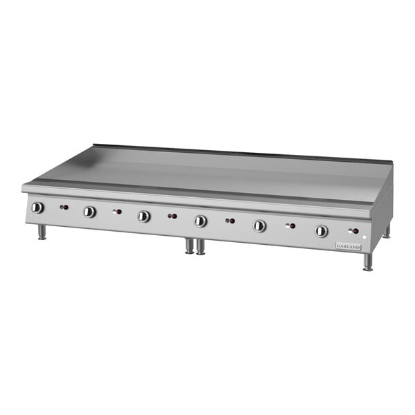 Garland GTGG72-G72M 72" Liquid Propane Countertop Griddle with Manual Controls - 162,000 BTU