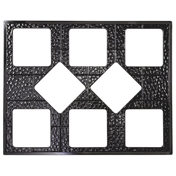 a black square frame with white squares