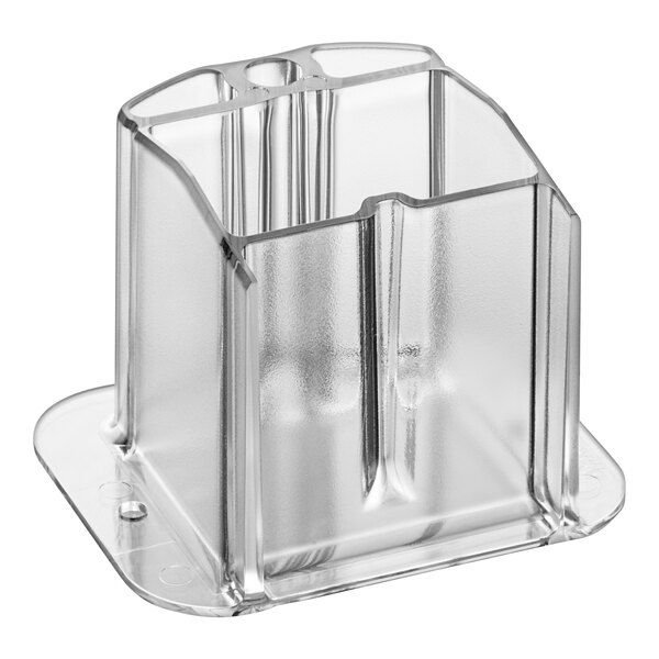 A clear plastic container with a metal rod for Manitowoc Ice Chute Dispenser.