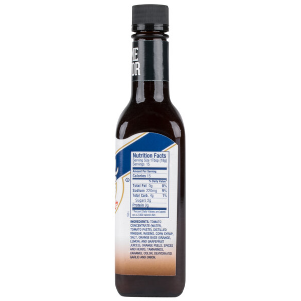 A close-up of a Crystal 10 oz. bottle of brown steak sauce with a label.