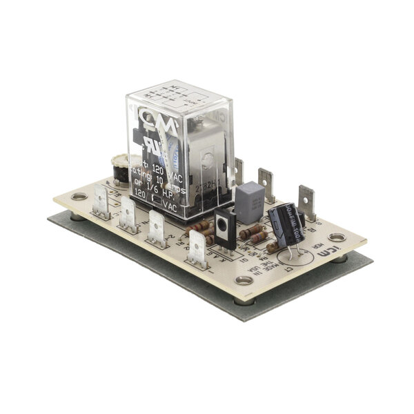 A close-up of a Hobart Timer Delay circuit board.