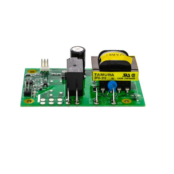 A green Manitowoc Ice control board with black and yellow components.