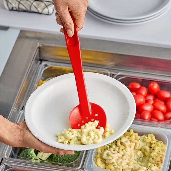 Cambro SPOP13CW 13" Red Camwear Perforated Salad Bar / Buffet Spoon